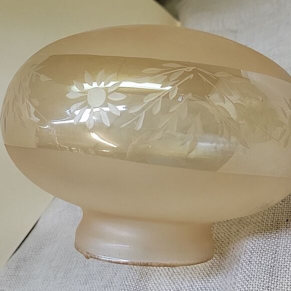 vintage amber frost glass shade daisy wheel cut design - Picture 4 of 5